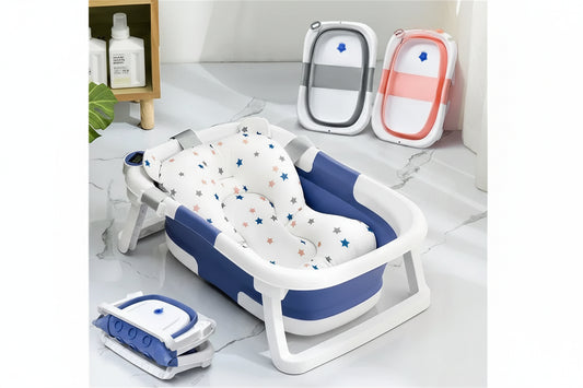 Large Folding Baby Bathtub Real-time Temperature Silicone Baby Take A Bath Bathtub Non-Slip Foot Bath Bucket Bathroom